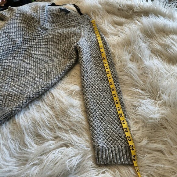 Theory Gray Slouchy V Neck Textured Sweater, Size S - Picture 10 of 12